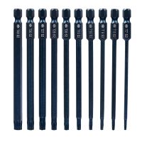 [Old A Hardware] 10ชิ้น Hex Head Allen ประแจเจาะ Bits ชุด100มม. ยาวเมตริก Allen ไขควง Bits Magnetic Tip Hex Key ไขควงซ็อกเก็ตบิต