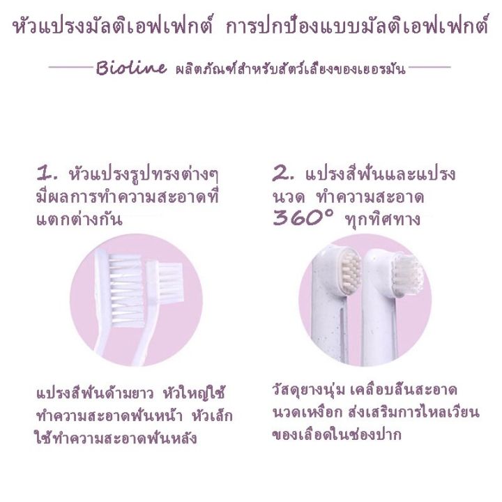 loose-bioline-ชุดแปรงฟันสัตว์เลี้ยง-แปรงฟันหมา-แปรงฟันแมว-ชุดแปรงฟัน-ยาสีฟันหมา