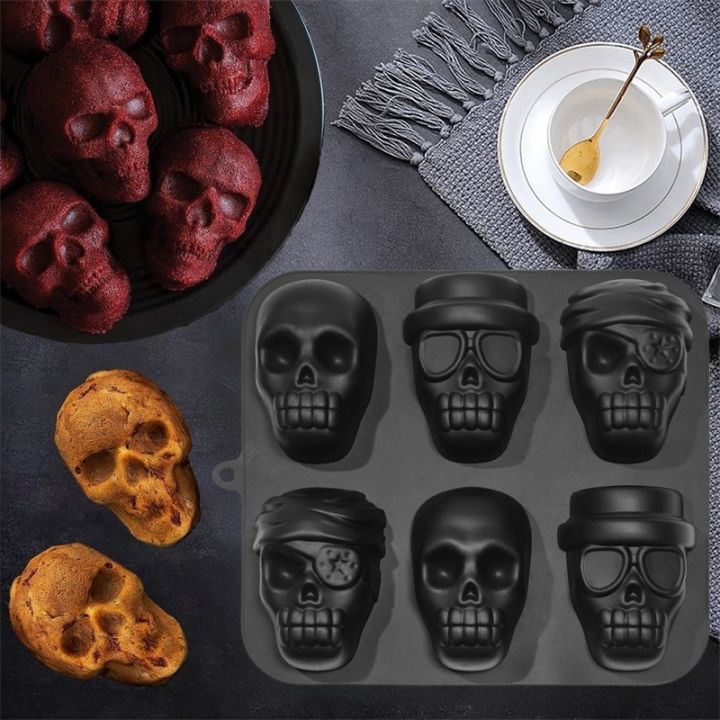 Buy Halloween Pirate Skulls Silicone Mold | Bakell