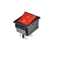 5PCS KCD4-201n 4PIN red Push Button with light rocker Switch ON/OFF power switches 16A/250V 20A/125V 25x31MM 25x31 4 pin