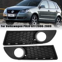 ฝาครอบไฟตัดหมอกสำหรับ VW Volkswagen POLO-GTI 2006-2009 9N MK4 3ไฟตัดหมอกโครงกันชนหน้า Topi Lampu อุปกรณ์เสริมรถยนต์สีดำ