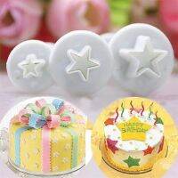 3ชิ้นเซ็ต Star Shape Fondant เค้กตกแต่ง Plunger บิสกิตคุกกี้เครื่องตัด Sugarcraft Diy แม่พิมพ์คริสต์มาสเค้กตกแต่ง Tools