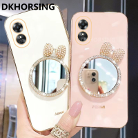 DKHORSING เคสมือถือชุบโลหะแฟชั่นใหม่ OPPO A78 5G กล้องปกป้องปลอกอ่อน OPPOA78 2023ด้วยกระจกแต่งหน้ารูปผีเสื้อน่ารัก