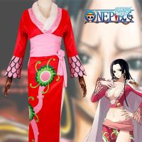 WGBAnime ONE PIECE Boa Hancock Cosplay Costume หนึ่งชิ้น คอสเพลย์คอสเพลย์ - ชุดกิโมโนแขนยาว ชุดยูนิฟอร์มสำหรับสุภาพสตรี ชุดฮาโลวีน cheongsam Long Sleeve Kimono Women Dress Uniform Suit Halloween 海贼王 汉库克 蛇姬女帝红色旗袍