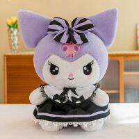 Sanrio Kuromi My ตุ๊กตาเมโลดี้ตุ๊กตามือ Kawaii เบาะโซฟาการ์ตูนกระโปรงลายฤดูร้อนของเล่นวันเกิดสำหรับเด็กผู้หญิง