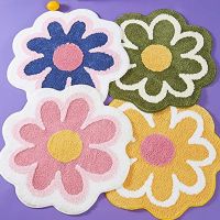 Non Bath Mat for Bathroom,Absorbent Bath Rug Bathmat,Cute Flower Shaped Bathroom Rug Shower Rug,Bathroom Mat