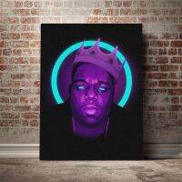 The Notorious BIG Neon พิมพ์โปสเตอร์-Black Man ภาพวาดผ้าใบ Wall Artwork ห้องนอนโมเดิร์น Cuadros ภาพ Modular-Top Home Decor