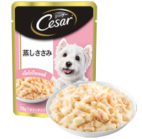 Cesar® Pouch Chicken In Jelly ซีซาร์® เพาช์ รสไก่ในเจลลี่ ขนาด 70กรัม จำนวน 6ซอง