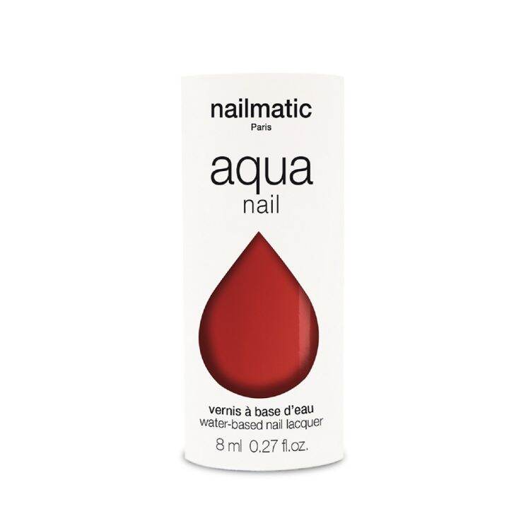 ยาทาเล็บสูตรน้ำสำหรับคุณแม่และลูกสาว-nailmatic-aqua-water-based-nail-polish-garance-poppy-red