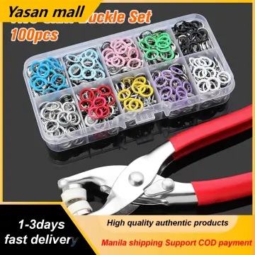 Fastener Snap Pliers Buttons Press Fixing Tool + 100Pcs Ring Snap