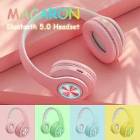 【Undine earphone】ชุดหูฟังสีชมพูน่ารักหูฟังพร้อมไมโครโฟนหูฟังบลูทูธไร้สายสำหรับเด็กหูฟังเกมหูฟังหูฟังพาดคอไมโครโฟนในตัว