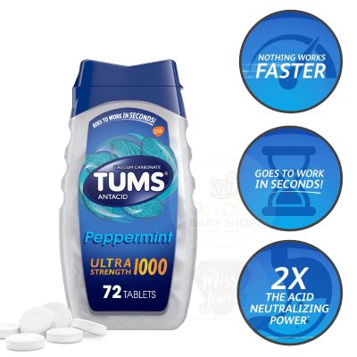 TUMS Antacid Ultra Strength 1000 - Peppermint (72 Tablets)