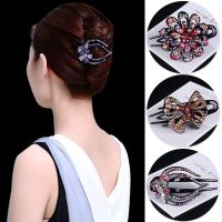 Rhinestone Flower Duckbill Hair Claws Vintage Crystal Beads Hair Clips Hair Accessories For Women Hairpin Ponytail Headwear