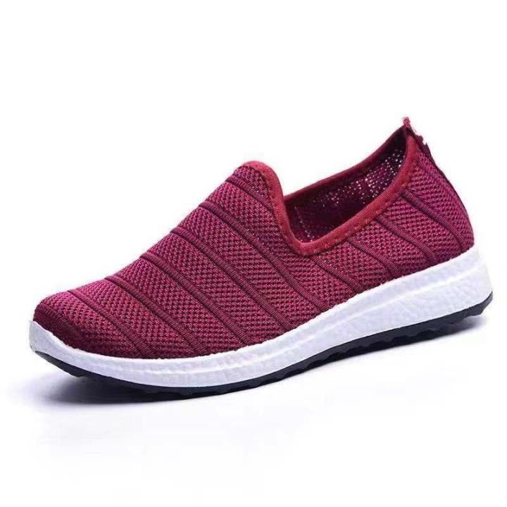 JEIKY. Ladies Korean Breathable Slip On Stripe Low Cut Plain Shoes # ...