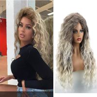 Synthetic Womens Long Blonde Wavy Wig Fluffy Soft Fluffy Curly Blonde Curly Wig Natural Chic Everyday Wear