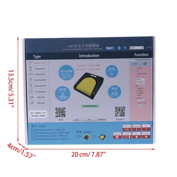 ไร้สาย-usb-เท้าเหยียบสวิทช์เดียวหนึ่งสำหรับที่สำคัญที่กำหนดเองแป้นพิมพ์เมาส์วิดีโอเกมมัลติมีเดียการกระทำสำหรับ-hid-ควบคุม