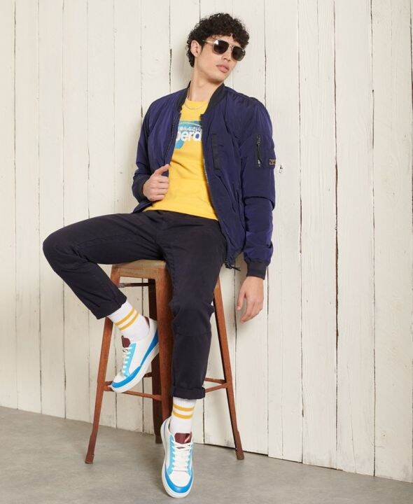 superdry-core-logo-cali-t-shirt-220-เสื้อยืด-สำหรับผู้ชาย-สี-springs-yellow