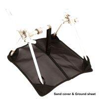 The Sand Cover Ground Sheet for Camping Chairs prevents portable camping chairs from sinking into soft grounds