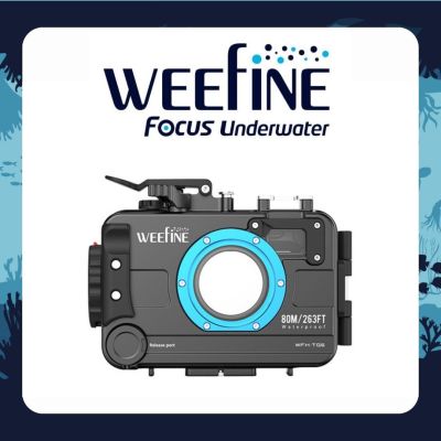 Weefine WFH TG6 underwater camera housing for Olympus Tough! TG5/TG6 Waterproof Camera Casing scuba diving snorkeling equipment tempered glass optic and features a M52 thread mount BUILT-IN VACUUM SYSTEM