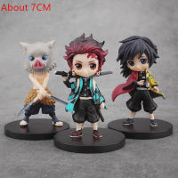 6cm Kimetsu No Yaiba Anime Figure Kamado Tanjirou Action Figure Demon Slayer Agatsuma Zenitsu Hashibira Inosuke Figurine Doll