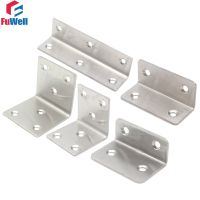 ┋ Fuwell 3 Pcs Stainless Steel Furniture Right Angle Corner Bracket L Shaped Connector 90 Degree Connecting Brace