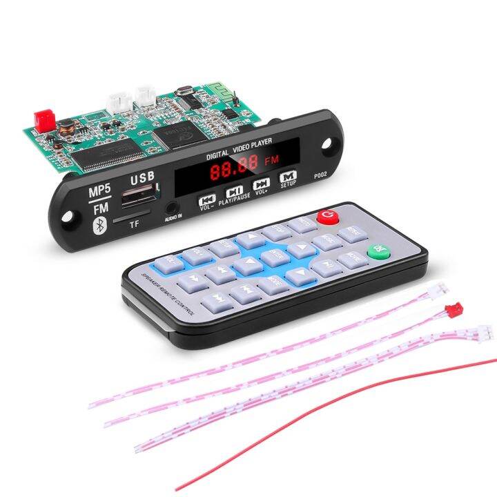 mp5-5v-to12v-support-videos-connected-decorder-board-bluetooth5-0-mp3-fm-sd-card-aux-with-remote