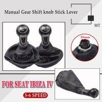 Botão de engrenagem de couro para carro com bota para SEAT Ibiza IV alavanca manual de 5 velocidades 6 velocidades 10mm novo