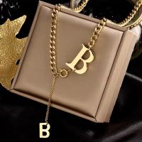 Fashion Classic B Letter Pendant Necklace For Woman 2022 New Gothic Korean Jewelry Hip Hop Party Girls Sexy Clavicle Chain Fashion Chain Necklaces