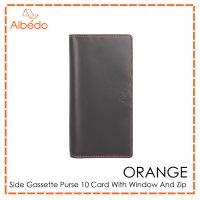 กระเป๋าสตางค์/กระเป๋าใส่บัตร ALBEDO SIDE GASSETTE PURSE 10 CARD WITH WINDOW AND ZIP รุ่น ORANGE - OR03999