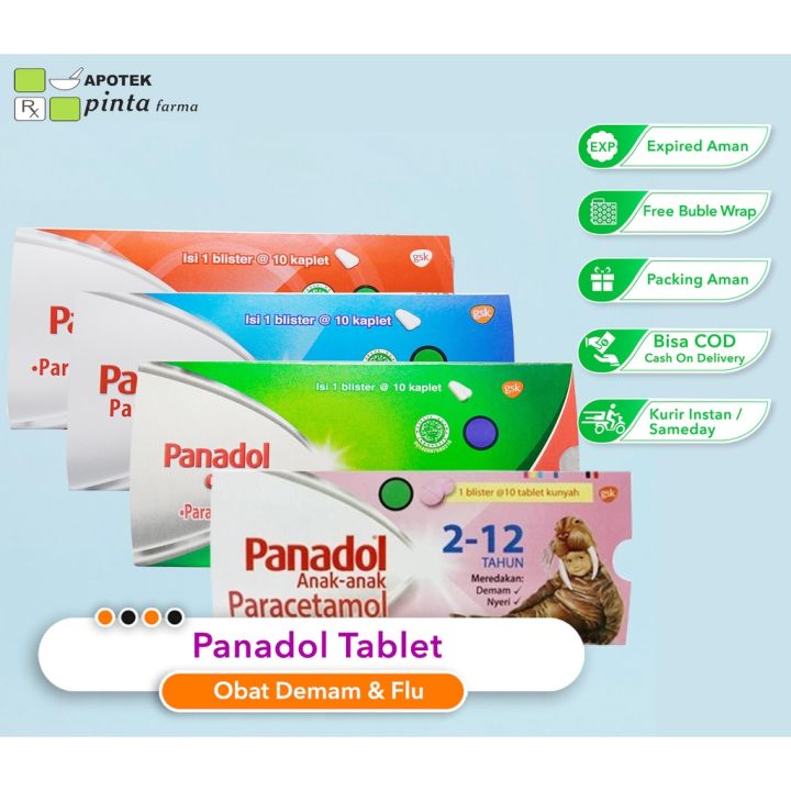 Panadol Biru / Panadol Extra / Panadol Flu & Batuk / Panadol Anak 10 ...