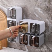 Wall Mount Spice Rack Organizer Sugar Bowl Salt Shaker Seasoning Container Spice Boxes With Spoons Kitchen Supplies Storage Set