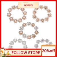 APRRERY 10PCS 16MM DIY Flatback ตกแต่งเสื้อผ้า เครื่องประดับกิ๊บ ปุ่มเกล็ดหิมะ ตัดเย็บเสื้อผ้า ปุ่ม Rhinestone หัวเข็มขัดไข่มุก