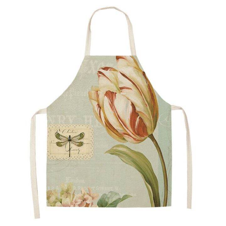 creative-floral-kitchen-apron-linen-aprons-home-cooking-waist-baking-coffee-shop-cleaning-aprons-kitchen-accessories-68-55cm