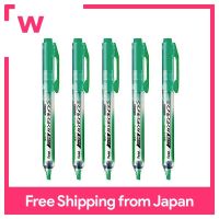 Pentel ปากกาเรืองแสงพอดีสีเขียวอ่อน XSLW11-K 5ชิ้น