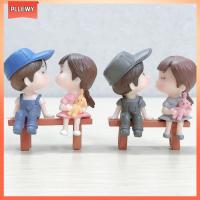 PLLEWY 2pcs ลูกกวาด เครื่องประดับรถยนต์ ภูมิทัศน์ขนาดเล็ก งานฝีมือ มินิมอล สตูล สวนนางฟ้า ตุ๊กตาคู่ คู่รัก