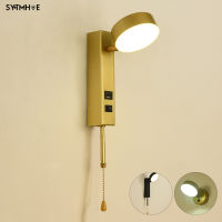 Wall Sconce Nordic Bedroom Lamp With Switch Decor Led Bedside Living Room Indoor Wall Light USB 3 Light Color Changeable 12W