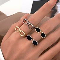 hot【DT】○  European Fashion Glasses  Opening Rings Jewelry for Couple Creativity Wholesale