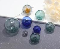 10pcs 8mm Mix color hollow glass ball with double hole round bubble vial glass globe orbs jewelry findings beads Accessories