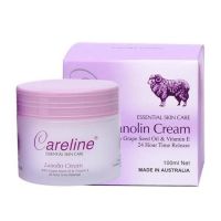 สินค้าแท้✅จัดส่งไว ครีมรกแกะ Careline Lanolin Cream with Grape Seed Oil &amp; Vitanmin E 100ml ฝาม่วง