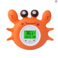 Bath Thermometer with Room Temperature Tri-color Backlit Display Fahrenheit and Celsius Lovely Crab Shape Floating Bath Toy Bathtub Safety Temperature Thermometer[New]