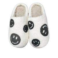 Women Home Winter Slippers Small Black Faces Style Fluffy House Cute Gift Fleece Flat Ladies Indoor HouseShoes