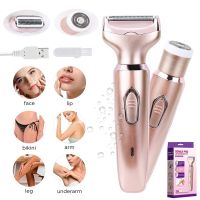 ZZOOI Newly Painless Epilator Electric Razor Hair Removal 2 in 1 Body Face Shaver Bikini Pubic Hair Trimmer Women Home Use Machine