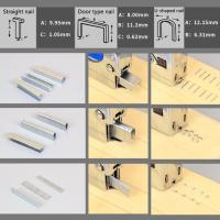 Tools Staples Nails 1000Pcs 12mm/8mm/10mm Brad Nails DIY Door Nail Household Packaging Silver T Shaped U Shape