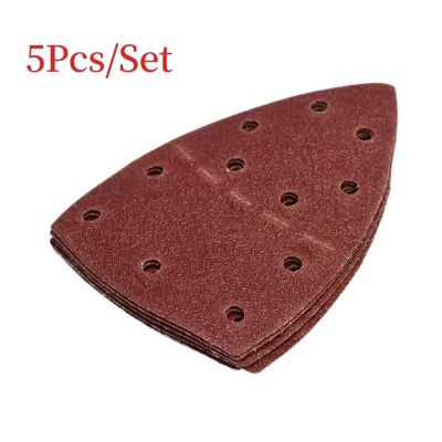 5Pcs Mouse Sanding Sheet 40/80/120/180 Grit 11-Holes Triangle Detail Palm Sander Sandpaper Disc For Multi-Sander Abrasive Tool Cleaning Tools