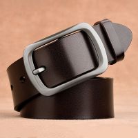 CEXIKA Real Cow Genuine Leather Belt Men Plus Size 120 130 140 150 160 170cm Cowboy Cowskin Pin Buckle Waist Belts for Jeans Belts