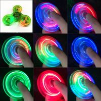 Transparent LED Light Fidget Spinner Hand Top Spinner EDC Spiner Finger Stress Relief Toys Kids Toy