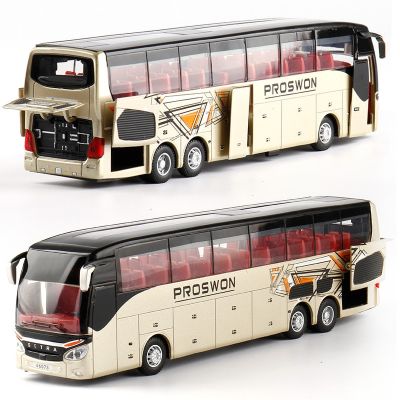 Hot Sale High quality 1:32 alloy pull back bus model,high imitation Double sightseeing bus,flash toy vehicle,free shipping