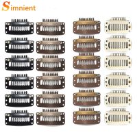 U/T 30Pcs/Lot Clip In Hair Extension Wig Human Bangs Extensions Metal Comb Closure