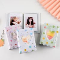 3 Inch Cartoon Photocard Binder Love Heart Hollow Photocard Holder Photo Album Colorful Plaid Print Kpop Idol Cards Collect Book