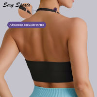 Seamless Halter Spandex กีฬาโยคะ ผู้หญิงฟิตเนส Elastic Breathable Breathable Breast Enhancement Leisure Sports Underwear